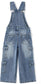 Girls Cargo Wide-Leg Denim Overalls Big2776