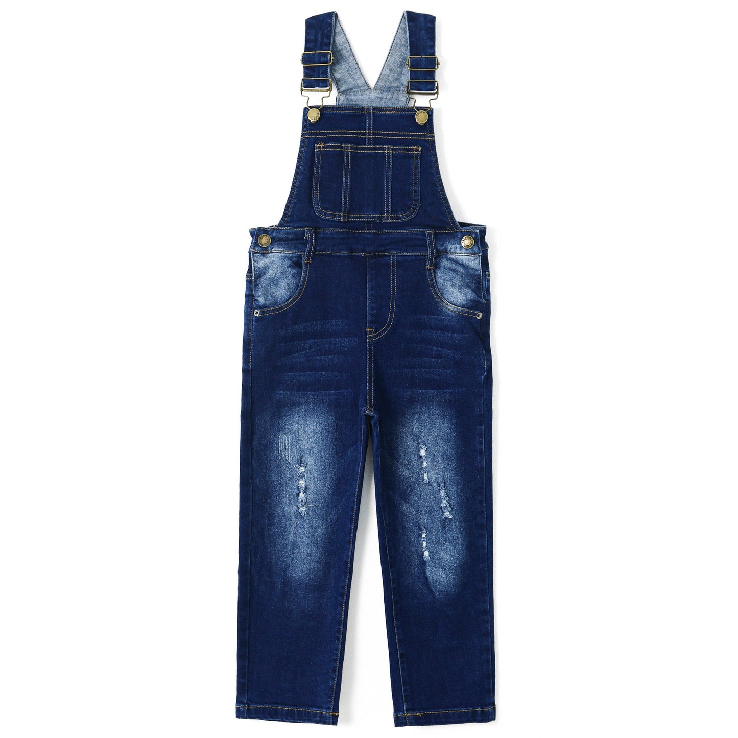 Child Ripped Stone Washed Jeans Overalls