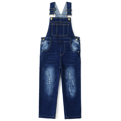 Child Ripped Stone Washed Jeans Overalls