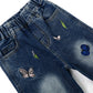 4-15T Girls Jeans, Ribbed Elastic Waist Embroidered Denim Pants