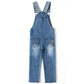 12M-14T Adjustable Light Blue Washed Jeans Overalls