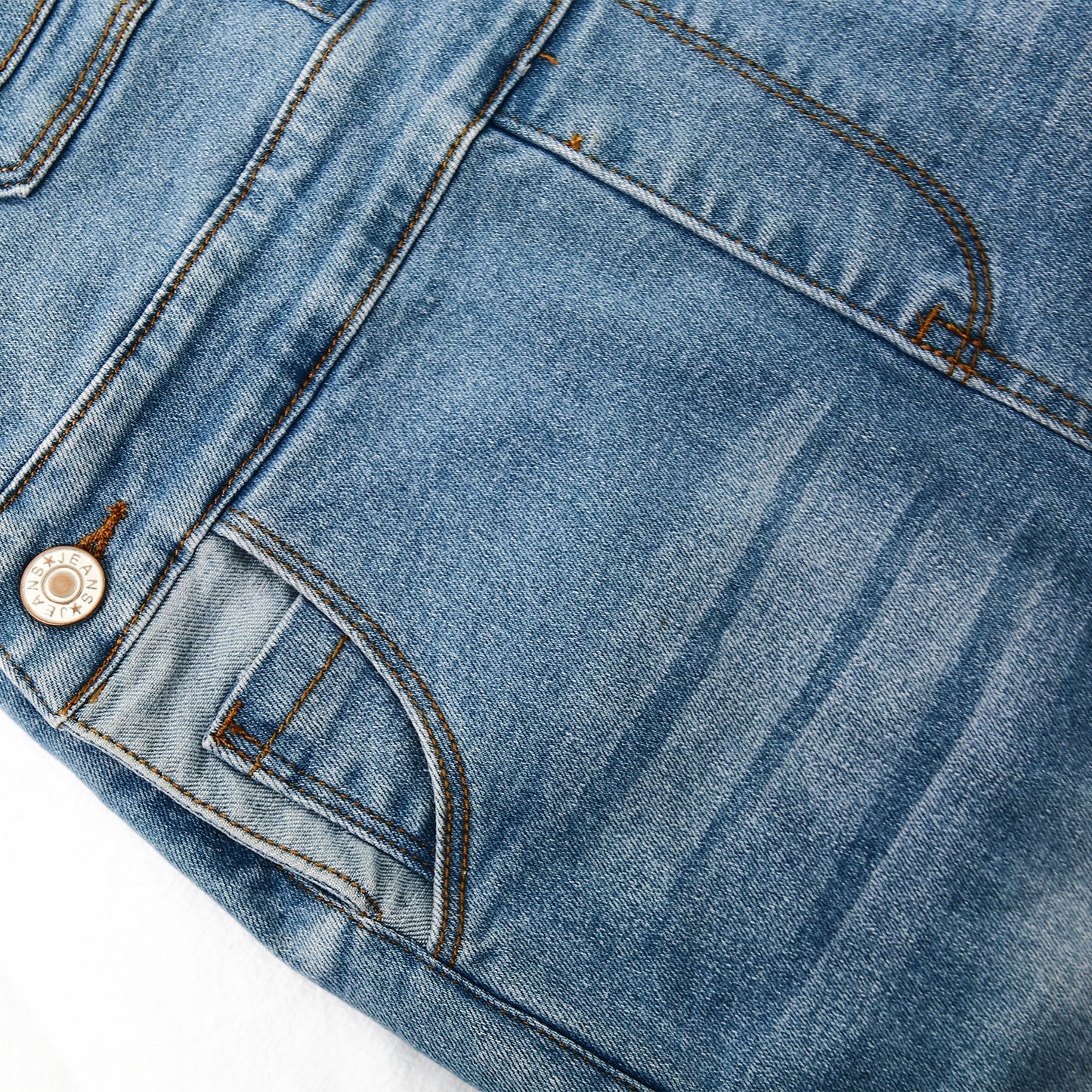 12M-14T Adjustable Light Blue Washed Jeans Overalls