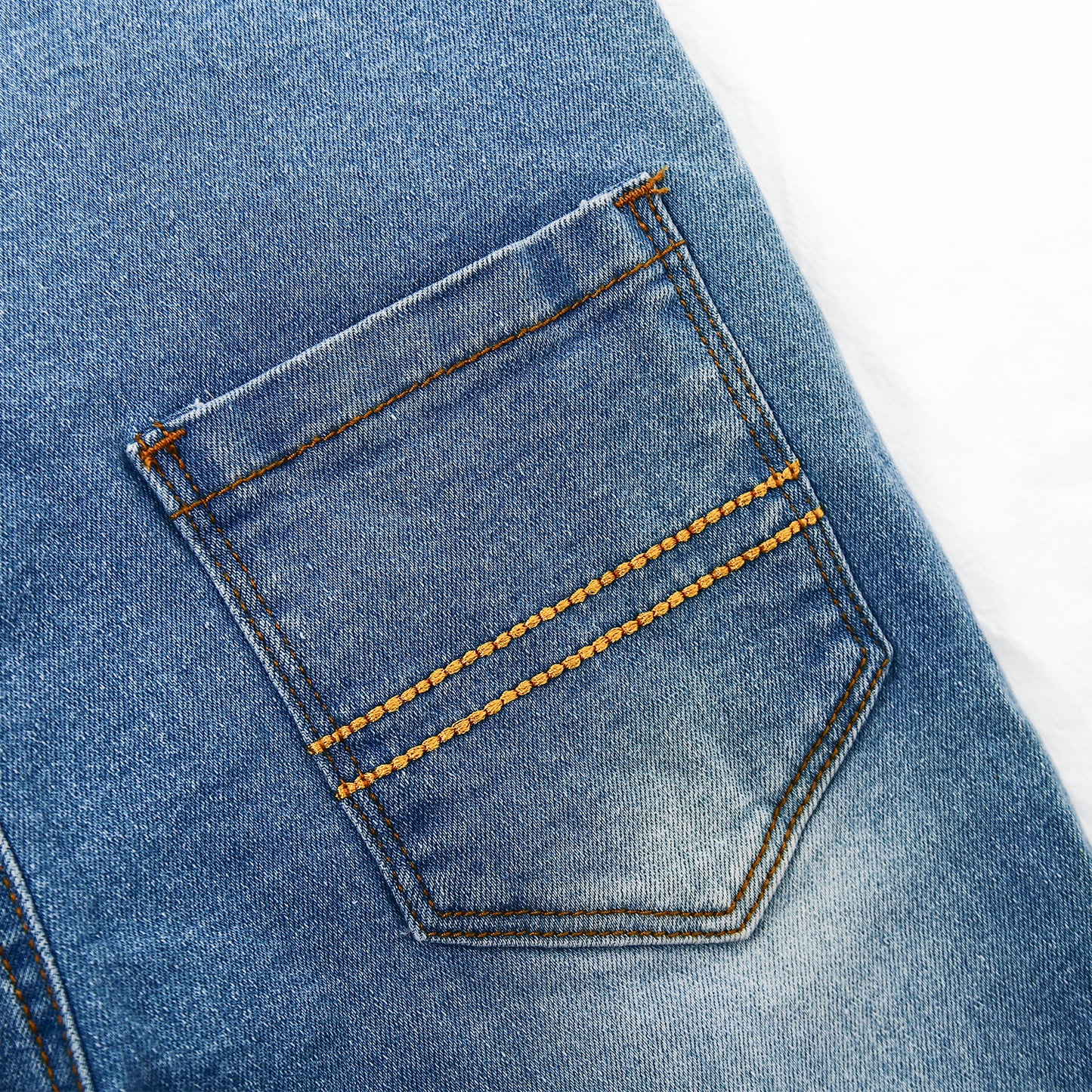 12M-14T Adjustable Light Blue Washed Jeans Overalls