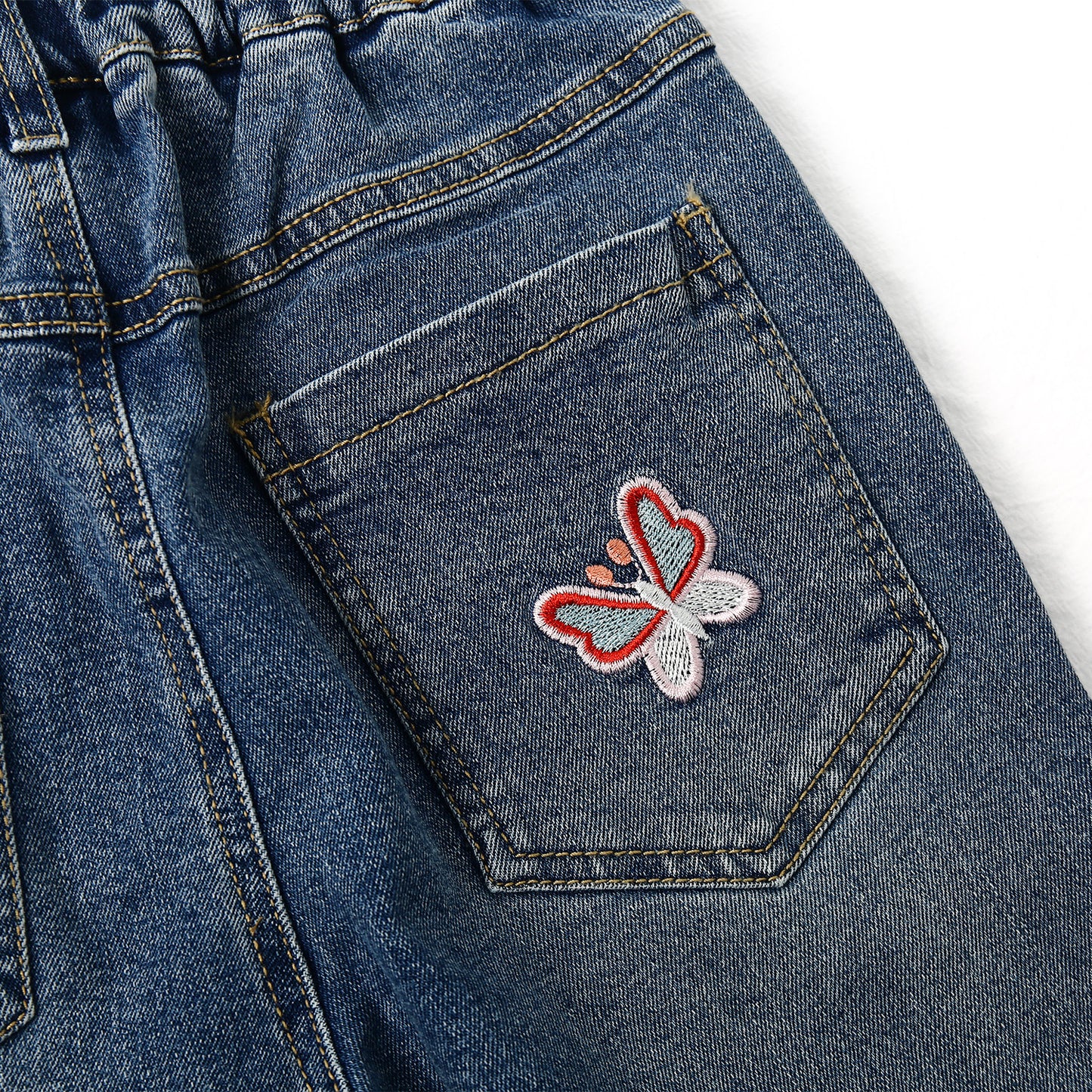 5-15T Little Girls Embroidery Slim Jeans Pants