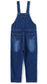 Mettal Buttons Kids Ripped Denim Overalls