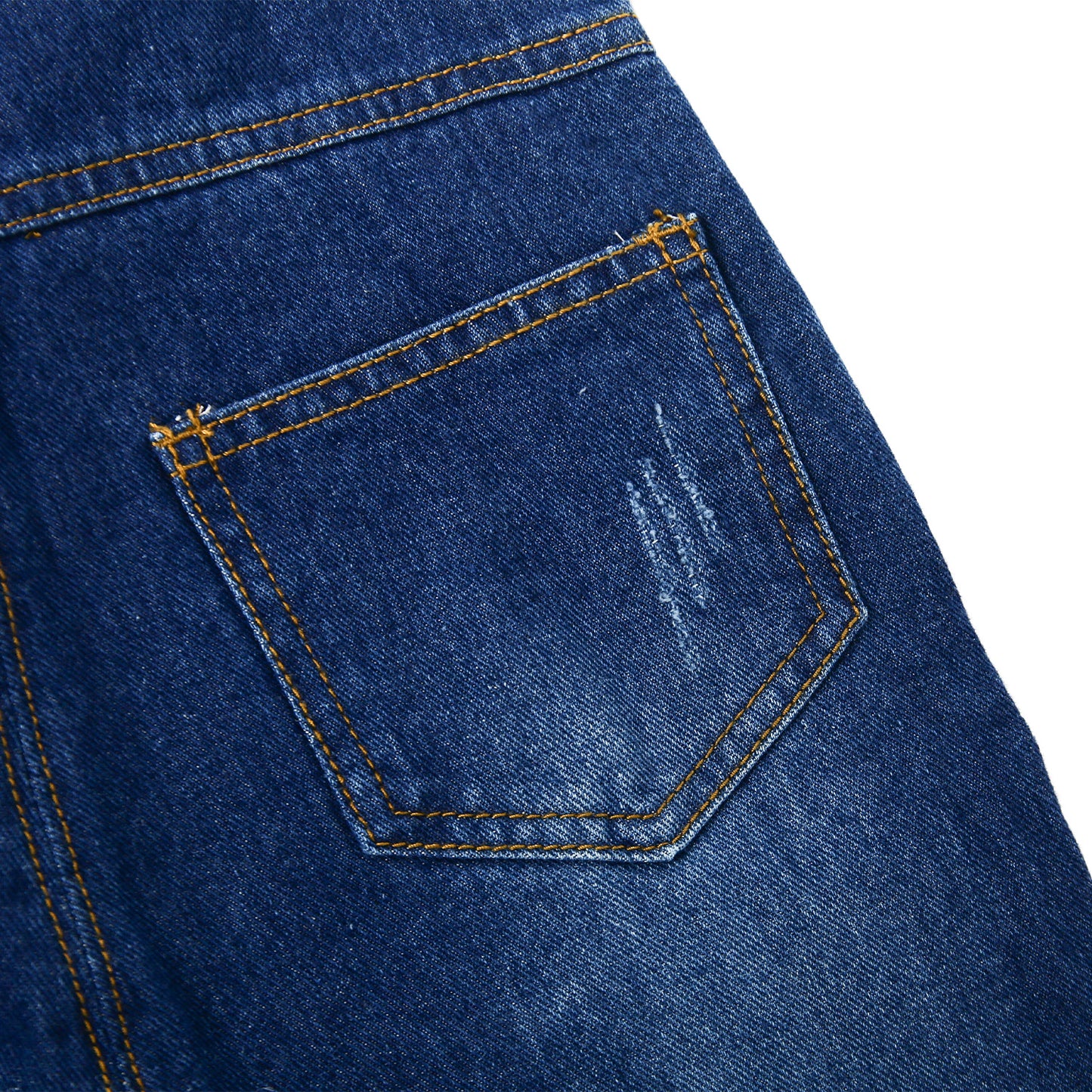 Mettal Buttons Kids Ripped Denim Overalls