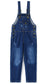 Mettal Buttons Kids Ripped Denim Overalls
