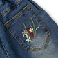 4-12T Girls Jeans, Ribbed Elastic Waist Embroidered Denim Pants