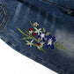 4-12T Girls Jeans, Ribbed Elastic Waist Embroidered Denim Pants