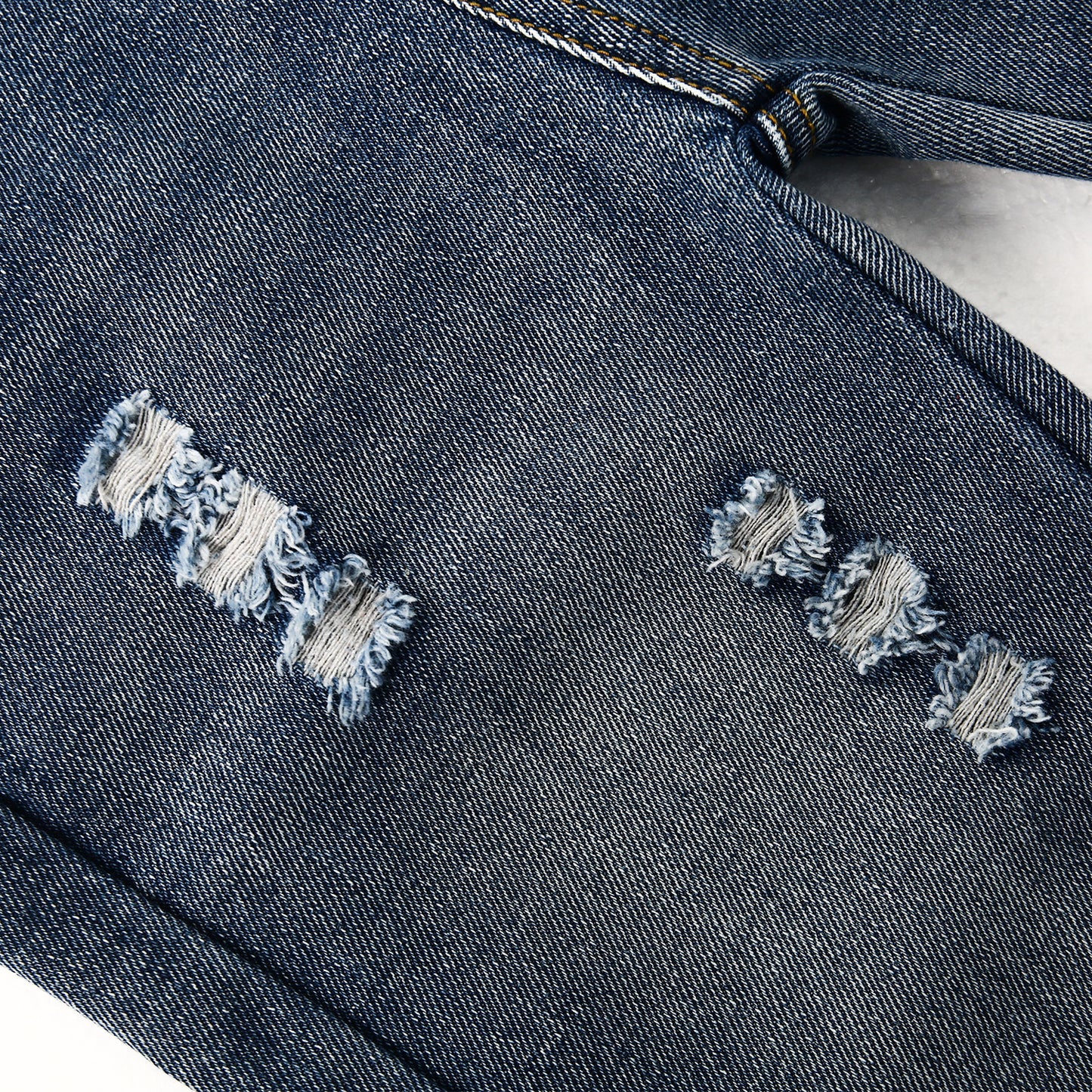 Kids Pocket Stone Washed Ripped Denim Overalls