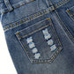 Kids Pocket Stone Washed Ripped Denim Overalls