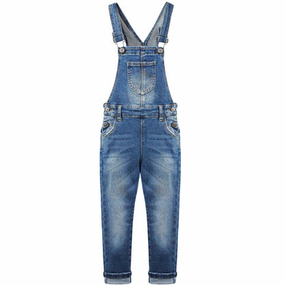 Kids Washed Fashion Soft Jeans Overalls