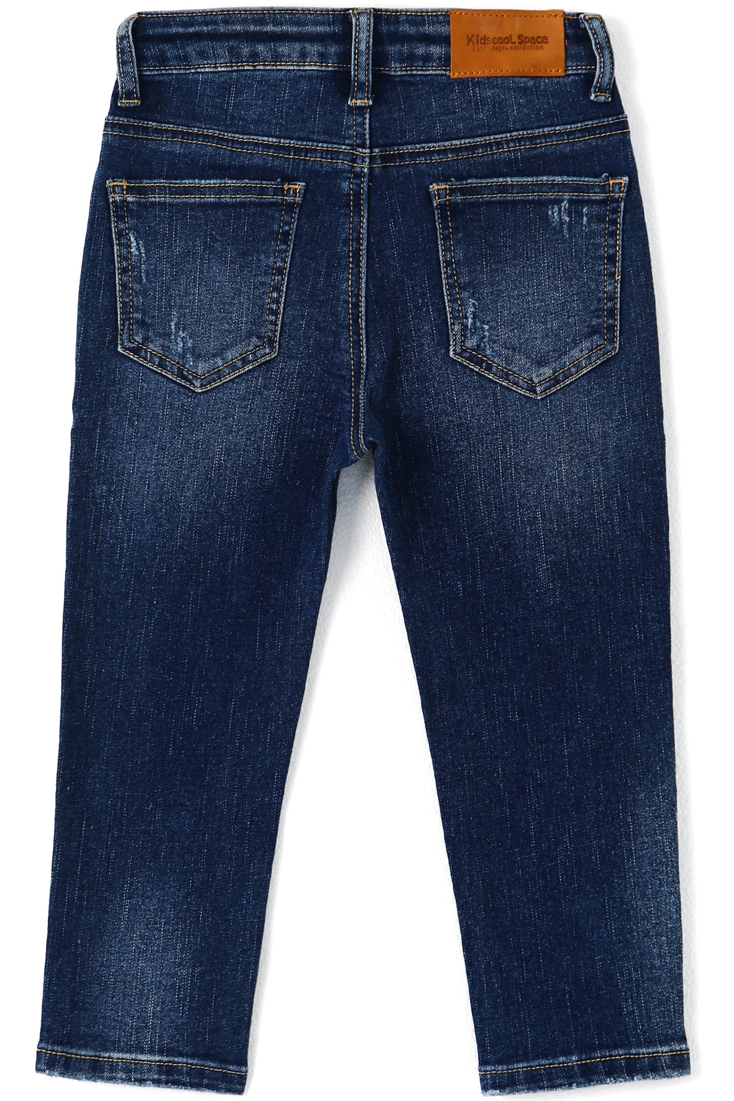 Elastic Band Baby Girl Boy Ripped Jeans
