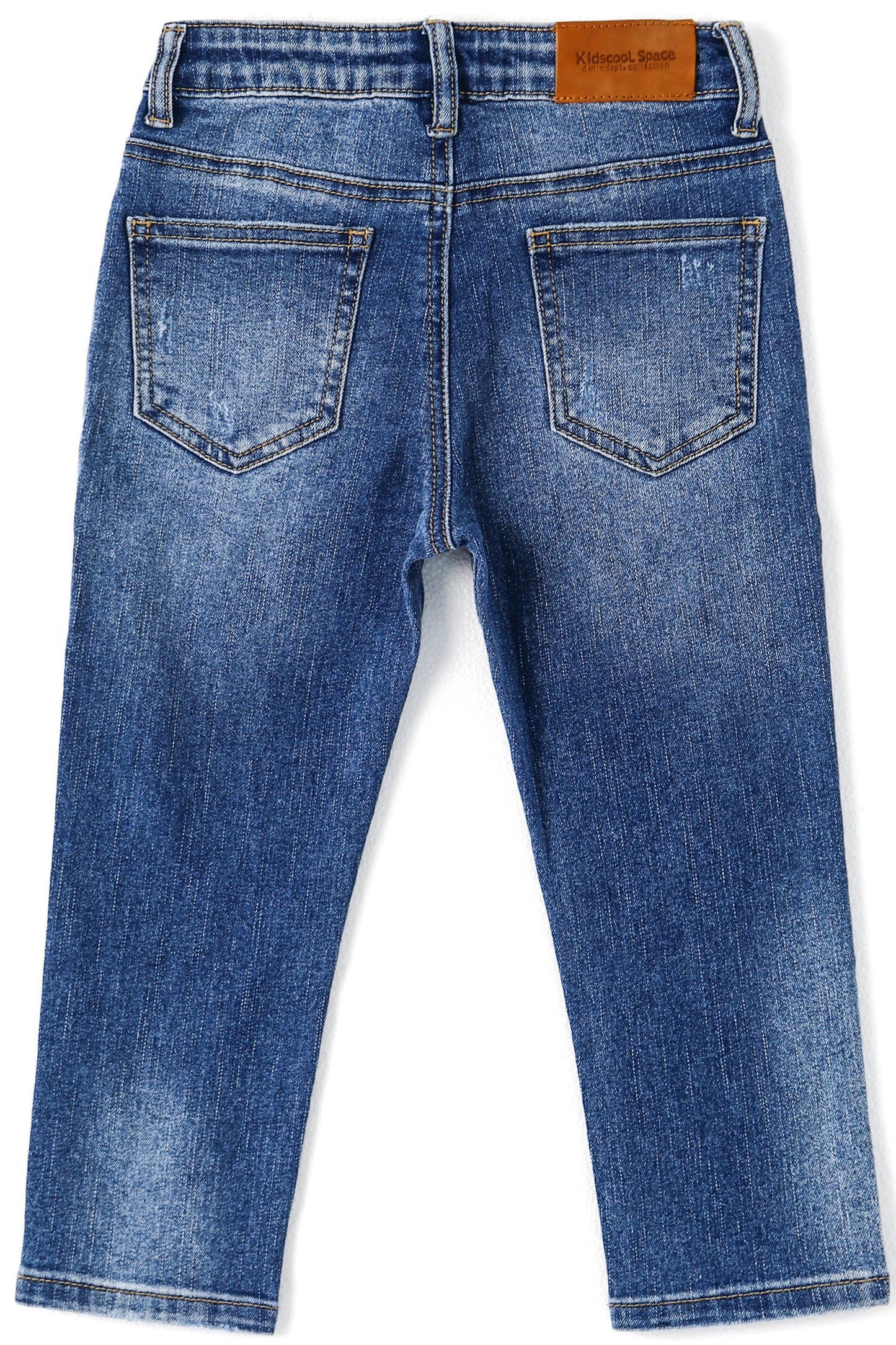 Elastic Band Baby Girl Boy Ripped Jeans