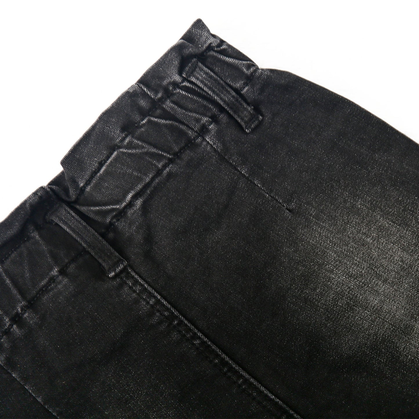 12M-5T Little Girls Ruffled Elastic Waist Diagonal Pocket Denim Pants