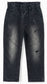 12M-5T Little Girls Ruffled Elastic Waist Diagonal Pocket Denim Pants