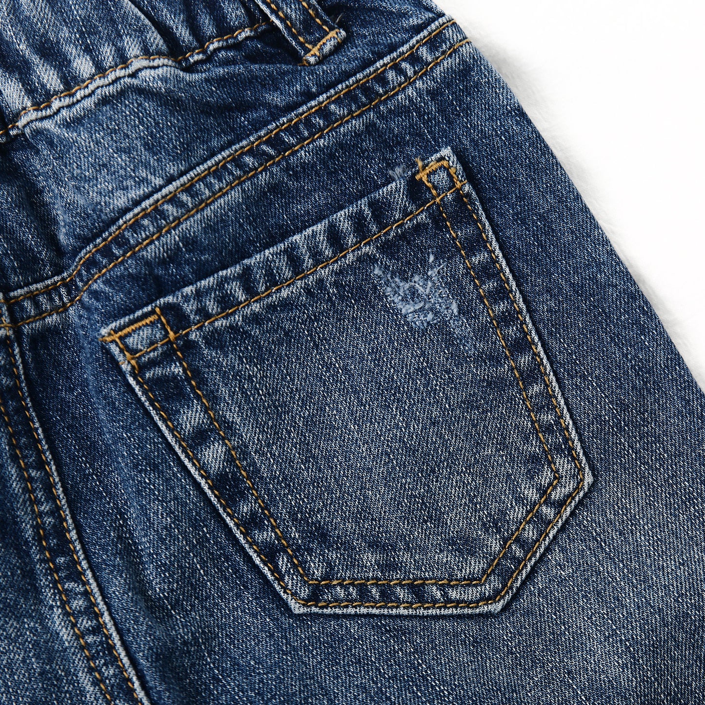 Girl Boy Jeans,Little Kid Elastic Band Inside Ripped Denim Pants