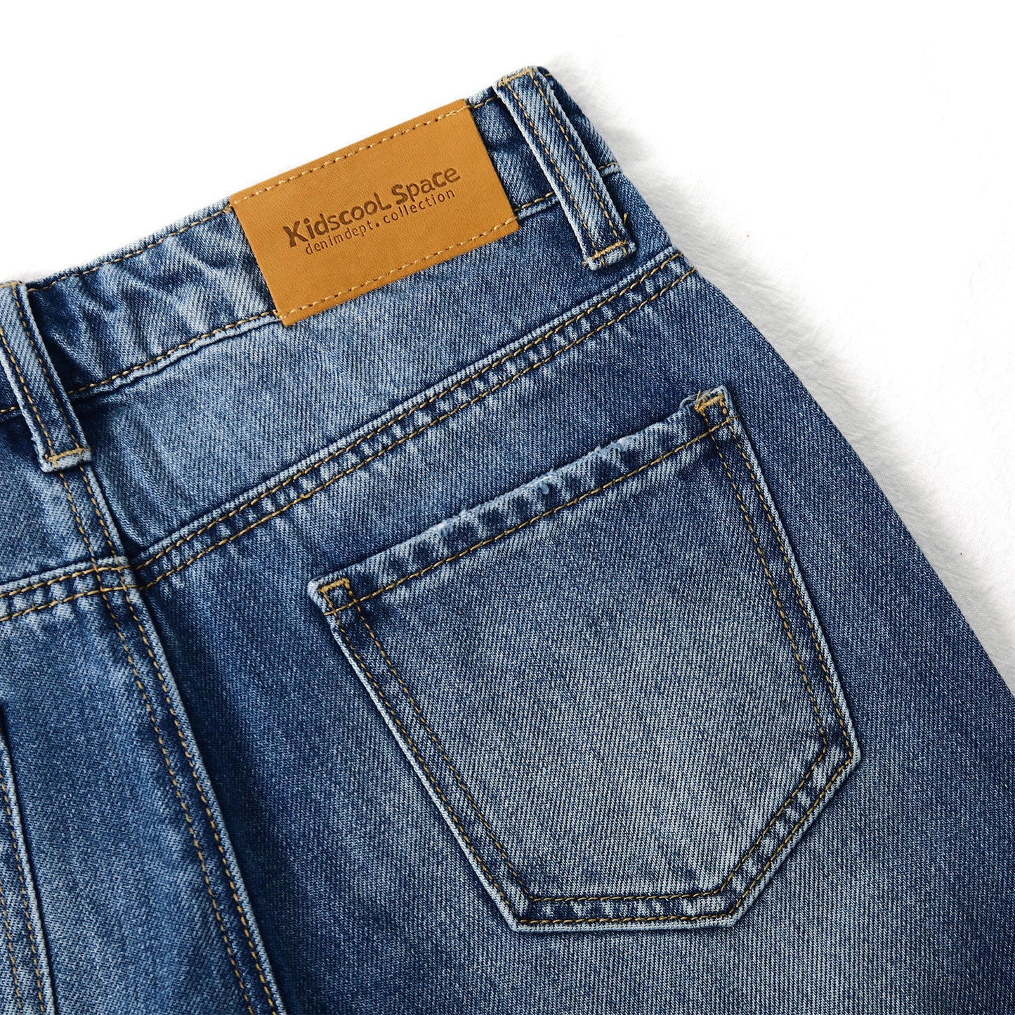 Baby Girl Boy Little Kid Elastic Band Inside Ripped Jeans