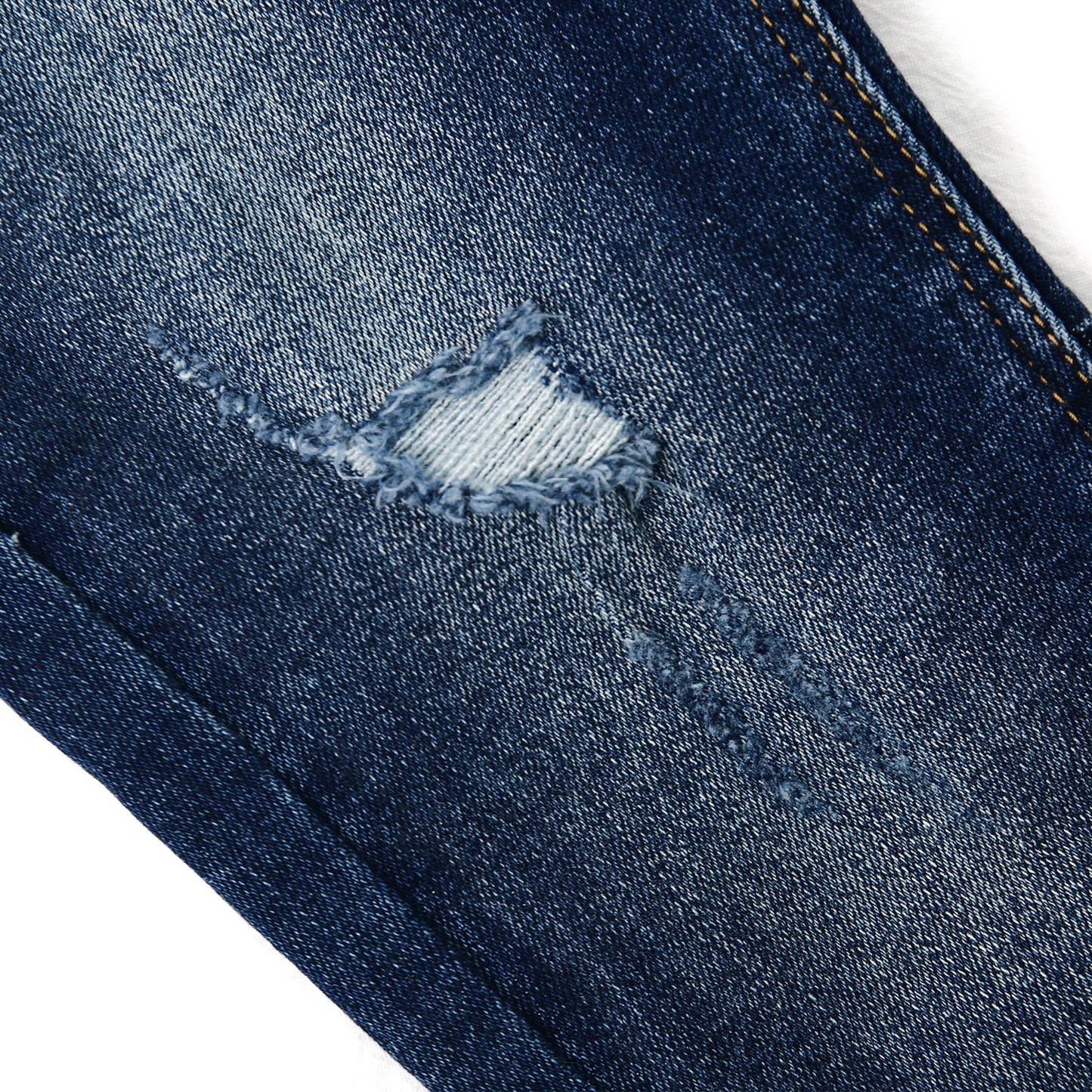 12M-5T Little Girls Ruffled Elastic Waist Diagonal Pocket Denim Jeans