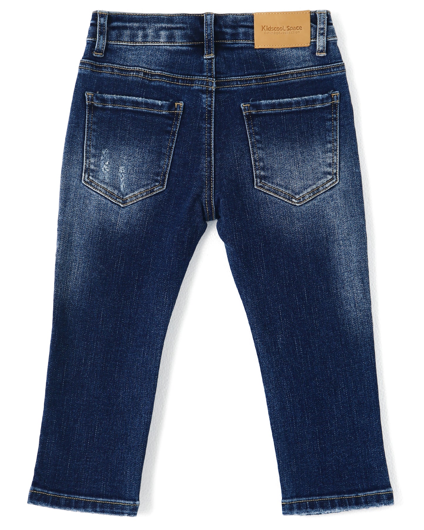 High Quality Girl Boy Little Kid Elastic Band Ripped Denim Jeans