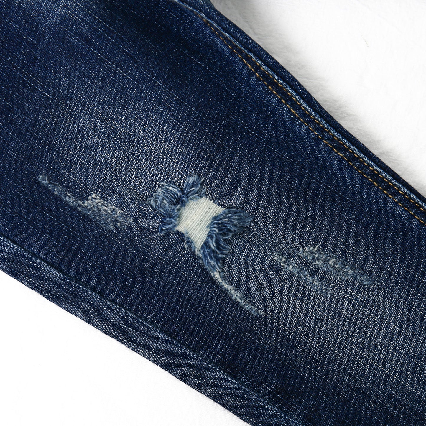 High Quality Girl Boy Little Kid Elastic Band Ripped Denim Jeans