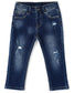 High Quality Girl Boy Little Kid Elastic Band Ripped Denim Jeans