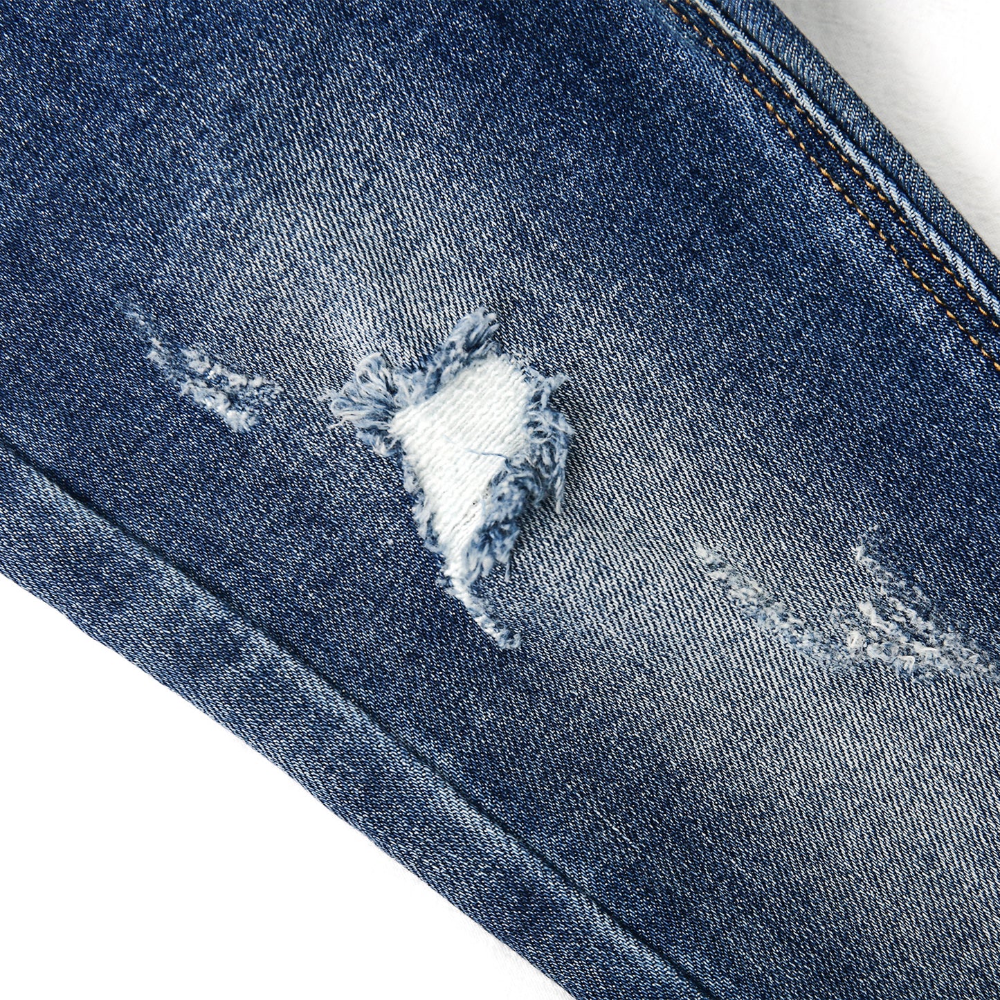 High Quality Girl Boy Little Kid Elastic Band Ripped Denim Jeans