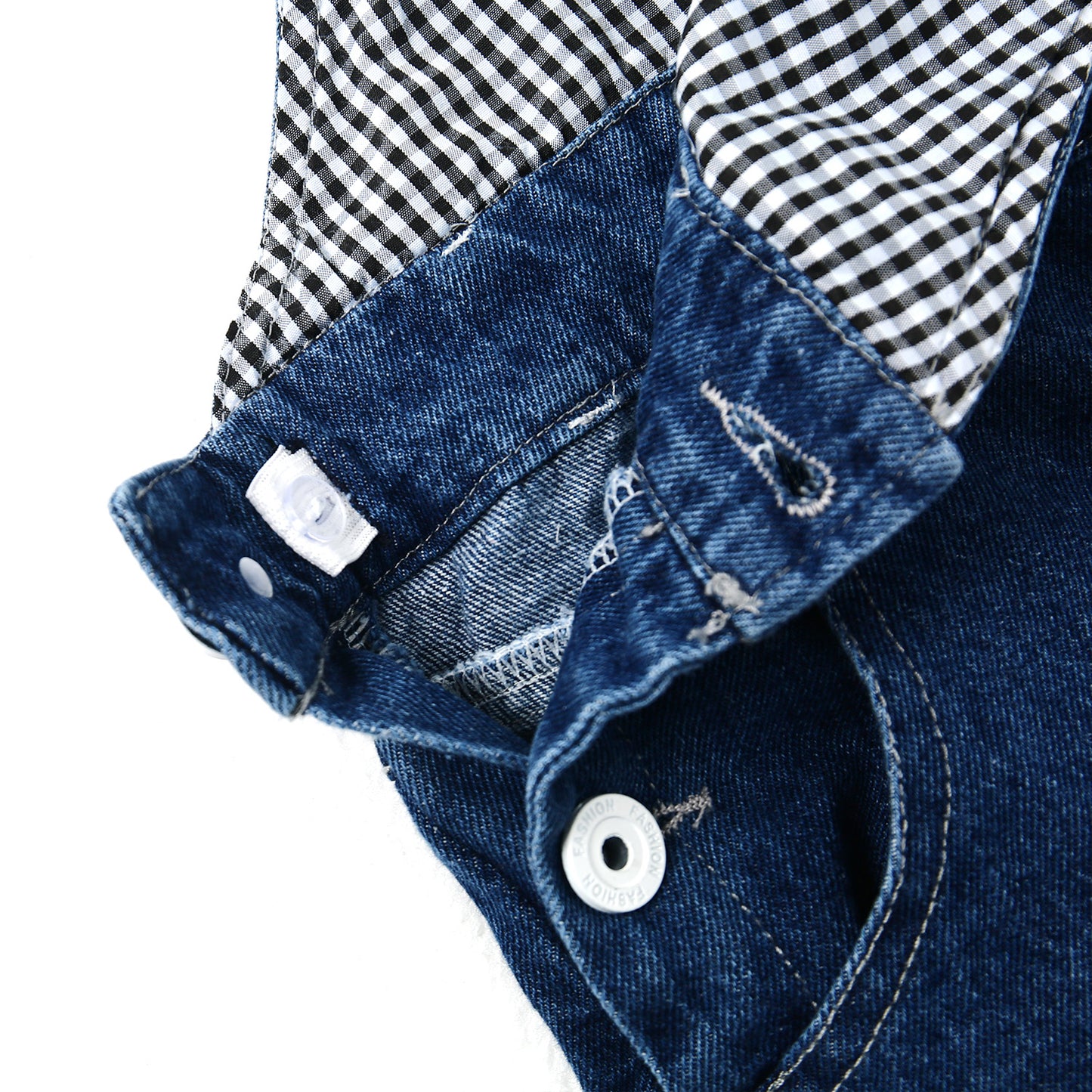 Kid Boy Girl Small Bib Pocket Adjustable Straps Ripped Jean Novel Overalls