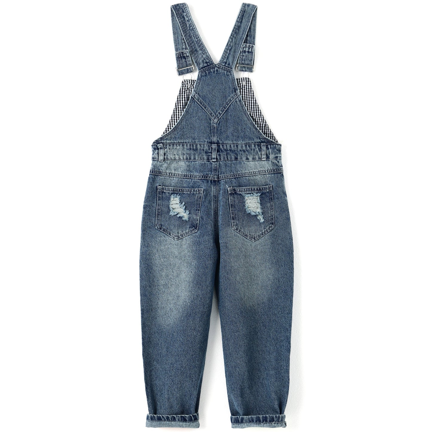 Kids Denim Overalls Colored Ripped Rompers