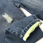 Kids Denim Overalls Colored Ripped Rompers