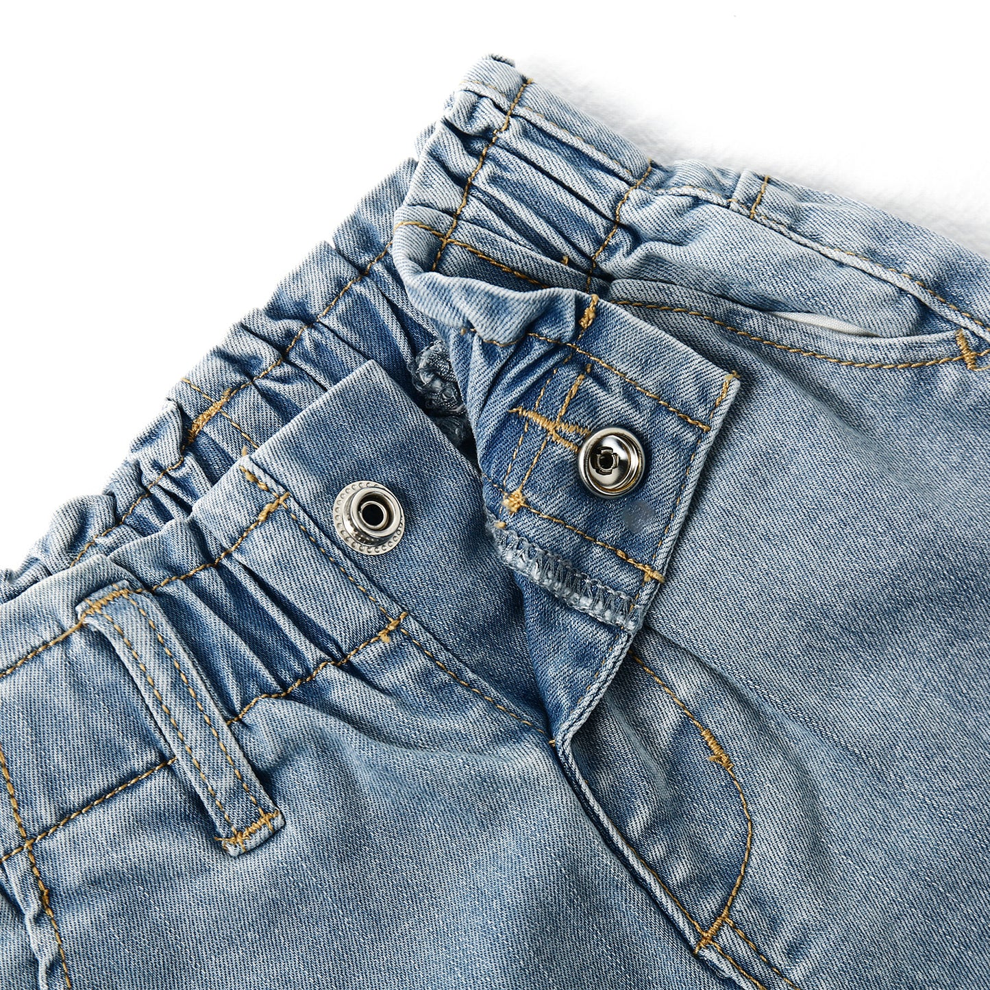 Ripped Denim Elastic Band Jeans
