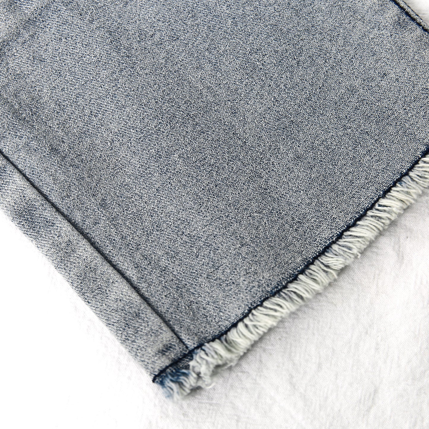 Girl Jeans,Elastic Elastic Waist Patchwok Raw Edge Denim Pants