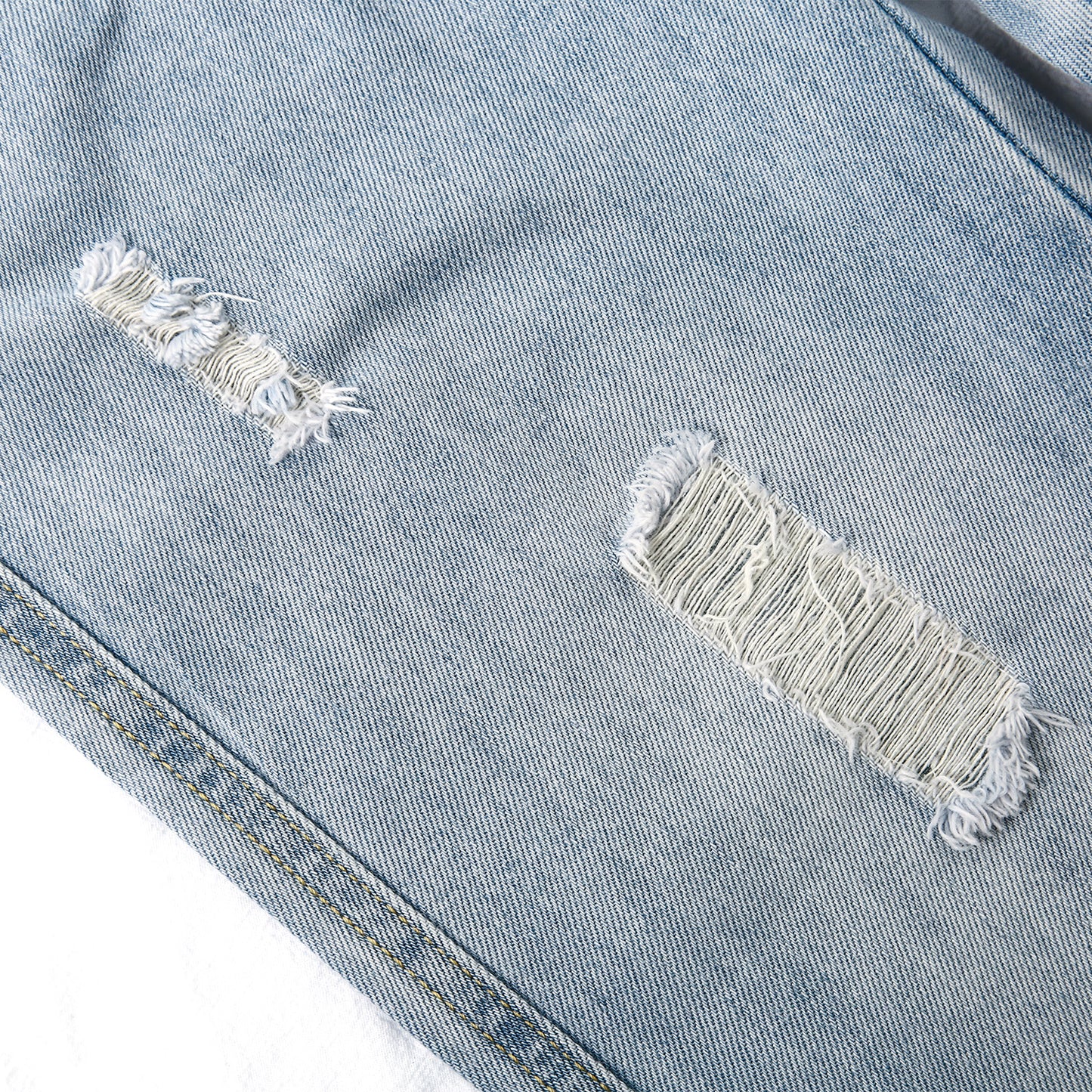 Girl Jeans,Elastic Elastic Waist Patchwok Raw Edge Denim Pants