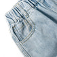 Girl Jeans,Elastic Elastic Waist Patchwok Raw Edge Denim Pants