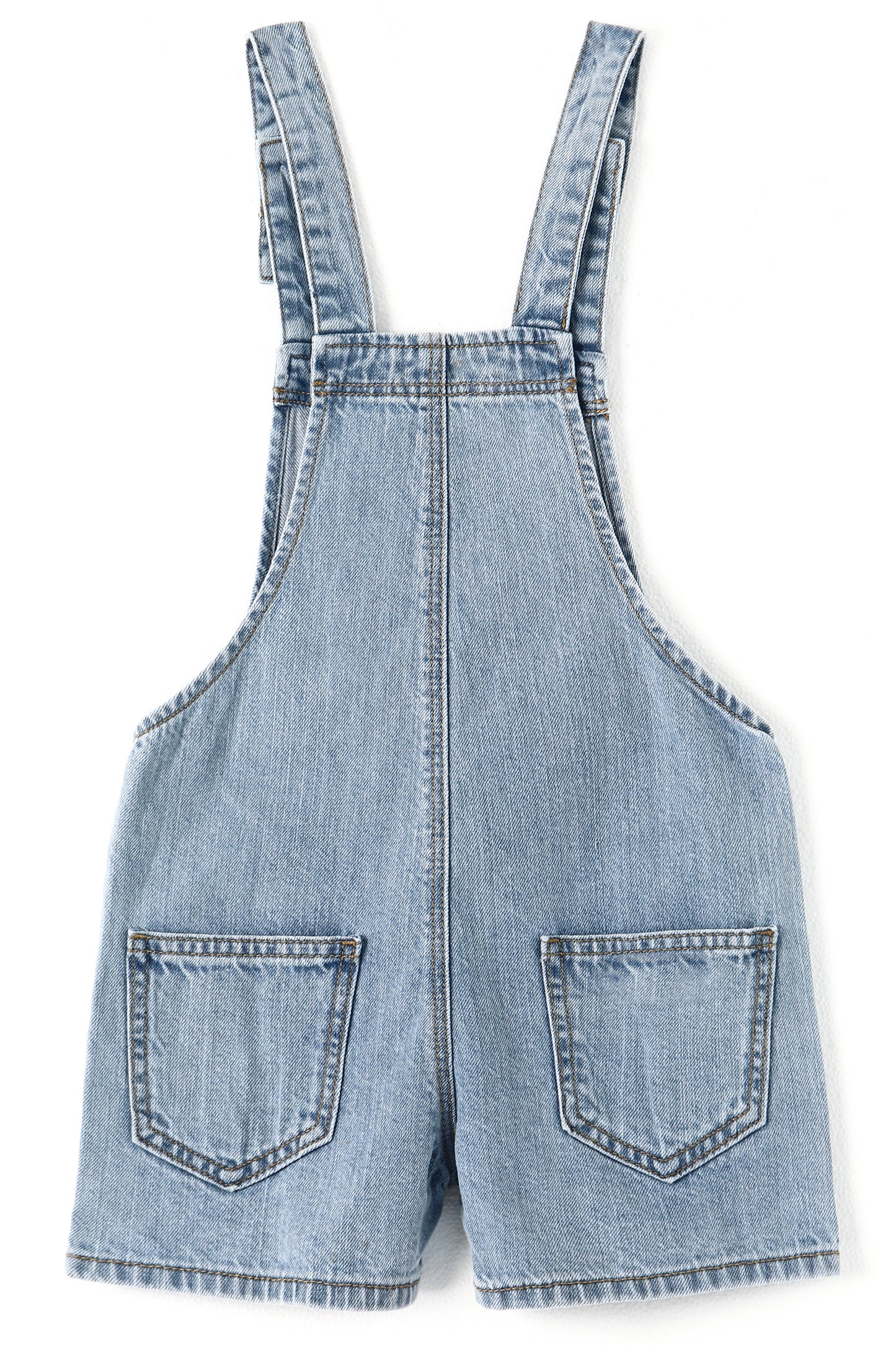 4-10T Girls Boys Jeans Shorts,Adjustable Straps Summer Denim Shortalls