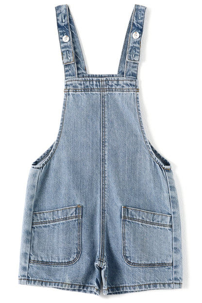 4-10T Girls Boys Jeans Shorts,Adjustable Straps Summer Denim Shortalls