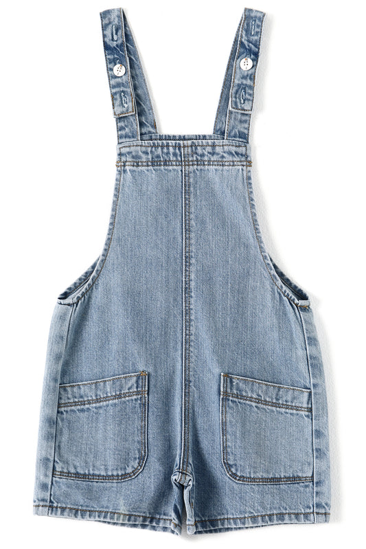 4-10T Girls Boys Jeans Shorts,Adjustable Straps Summer Denim Shortalls