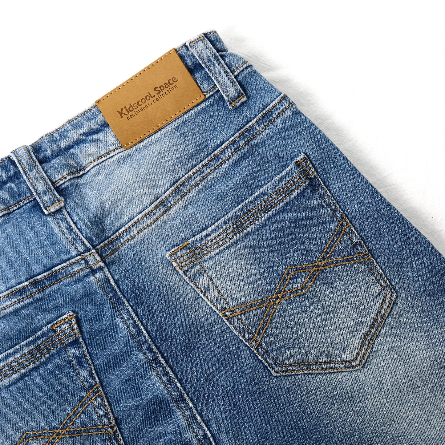 Girl Little Kid Straight Slim Fit Elastic Band Inside  Denim Jeans