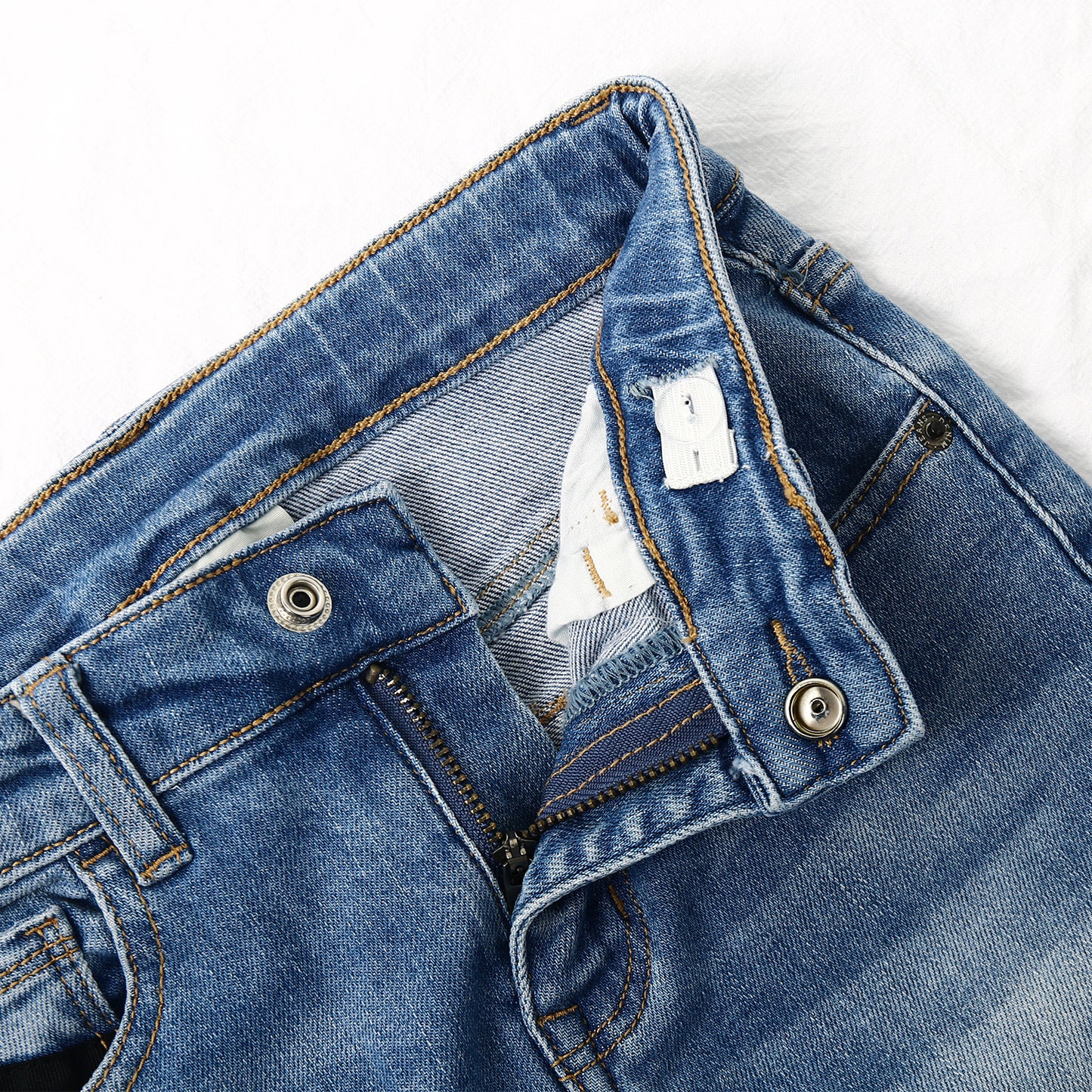 Girl Little Kid Straight Slim Fit Elastic Band Inside  Denim Jeans
