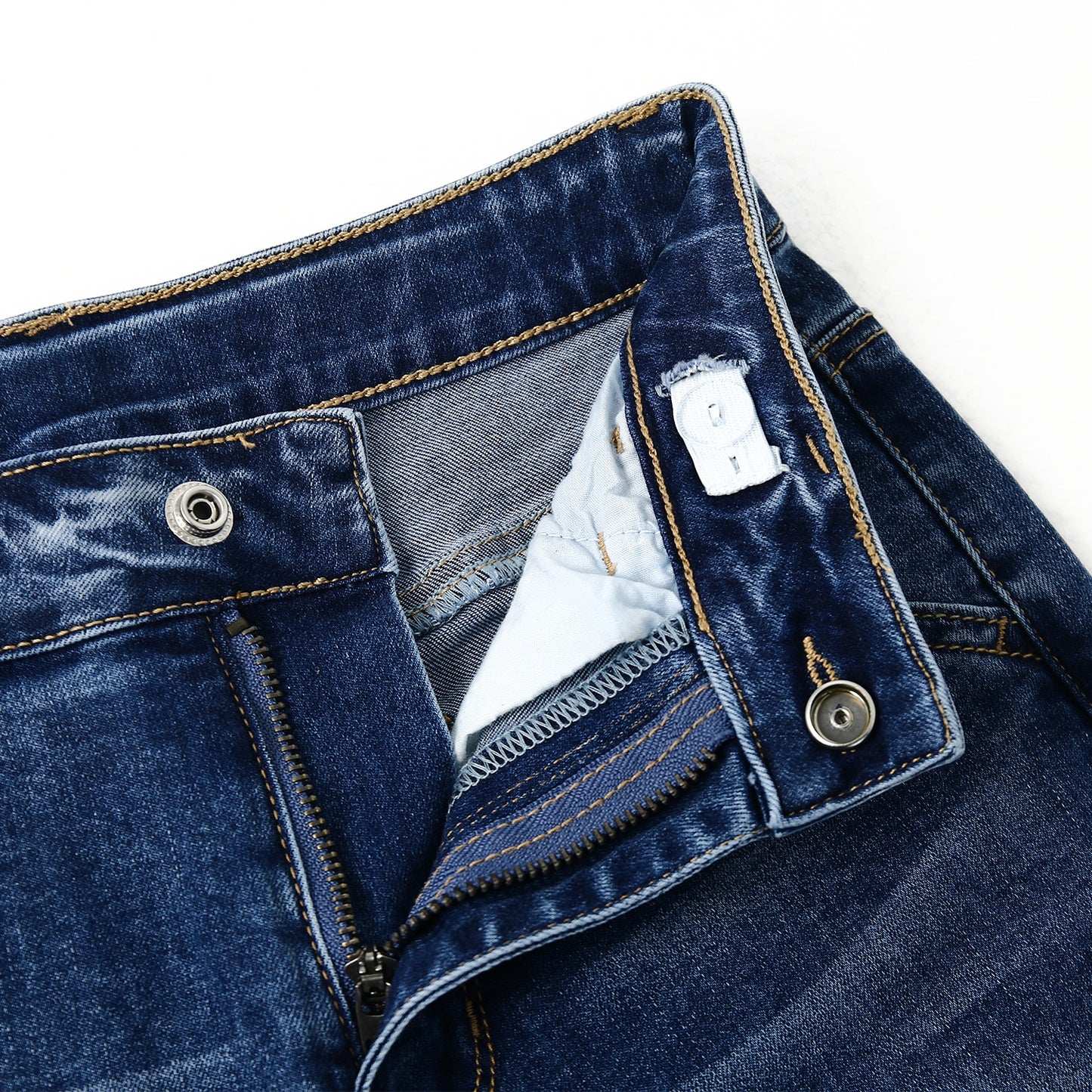 Boy Little Kid Ripped Elastic Band Inside Slim Fit Denim Jeans Pants