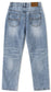 Girl Little Kid Ripped Elastic Band Inside Straight Fit Denim Jeans