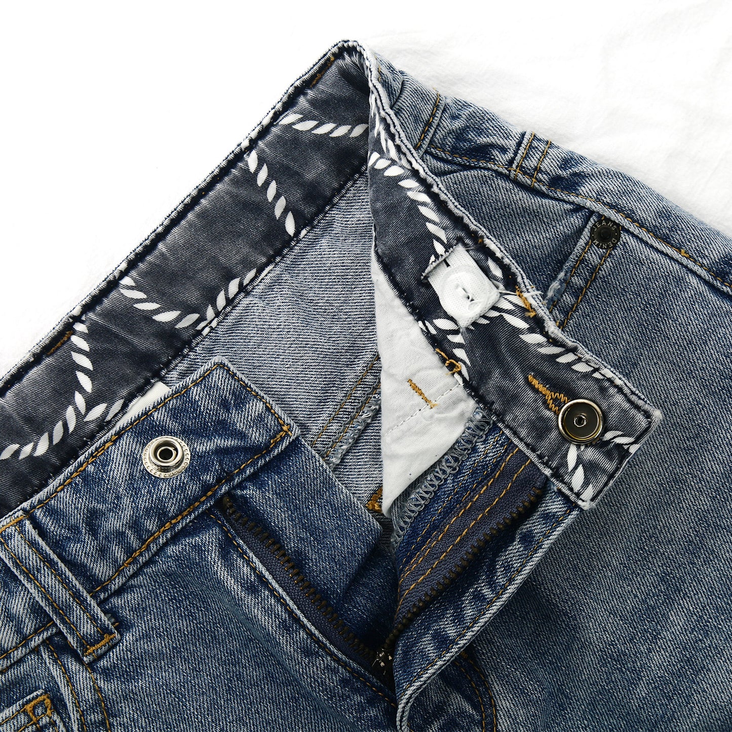 Girl Little Kid Ripped Elastic Band Inside Straight Fit Denim Jeans