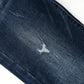 Ripped Elastic Band Inside Slim Fit Denim Jeans Pants