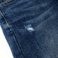 Girl Little Kid Ripped Elastic Band Inside Straight Slim Fit Denim Jeans Pants