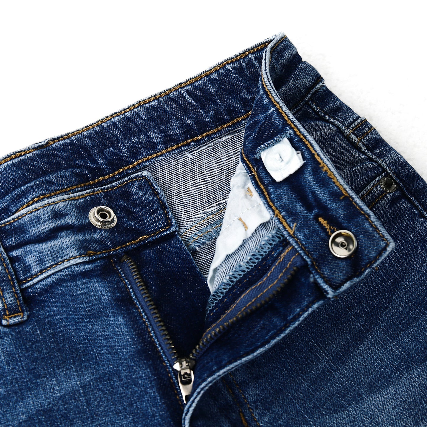 Girl Little Kid Ripped Elastic Band Inside Straight Slim Fit Denim Jeans Pants