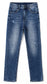 Girl Little Kid Ripped Elastic Band Inside Straight Slim Fit Denim Jeans Pants