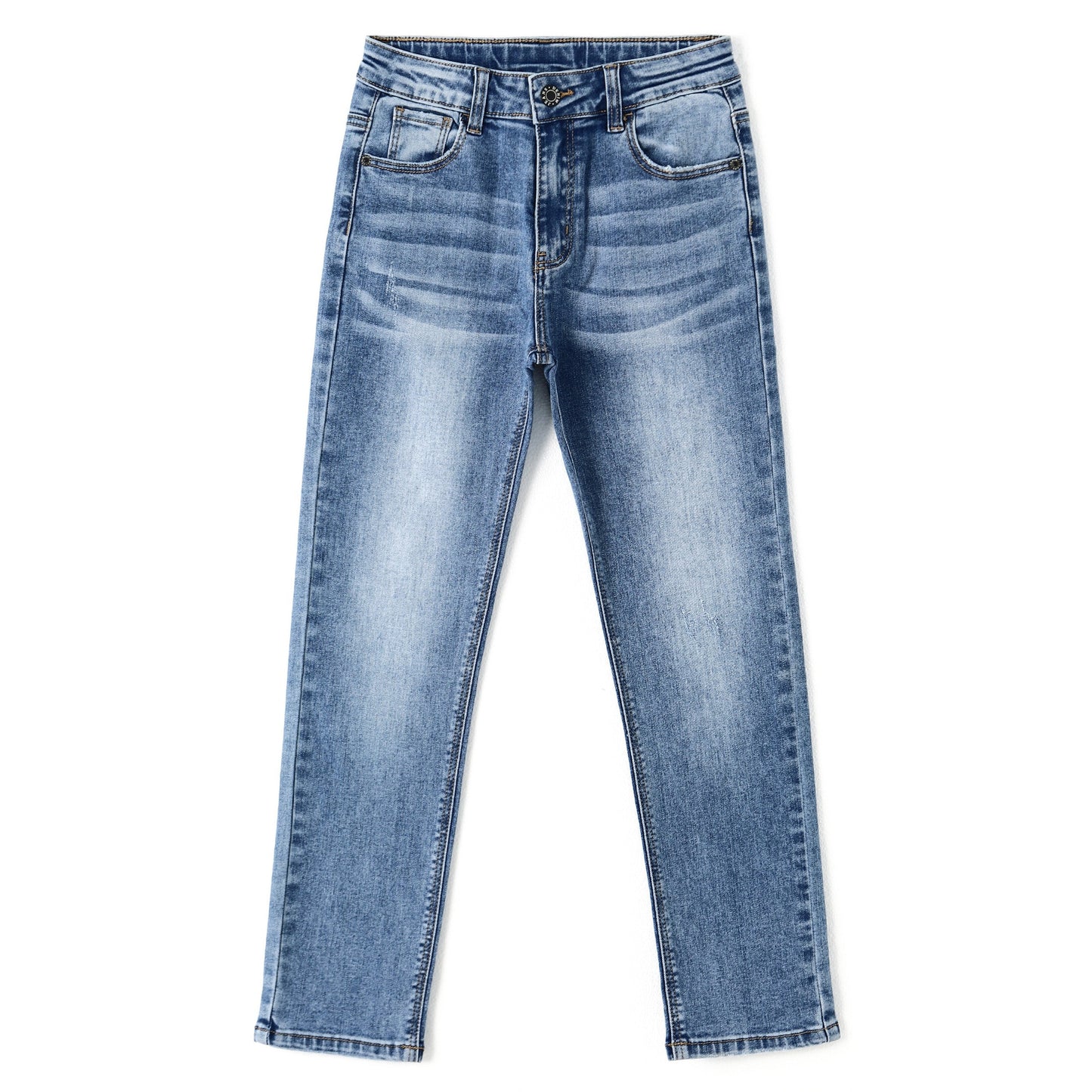 Girl Slim Jeans, 5-14T Straight Fit Simple Desgin Denim Pants