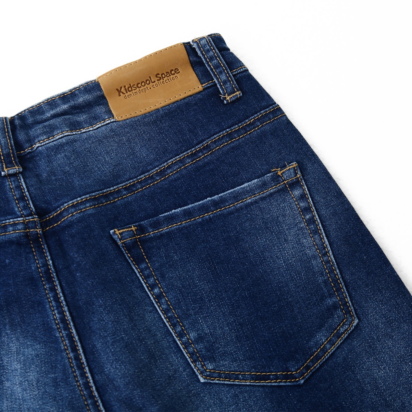 Boy Jeans Little Kid Elastic Band Inside Straight Fit Denim Jeans Pants