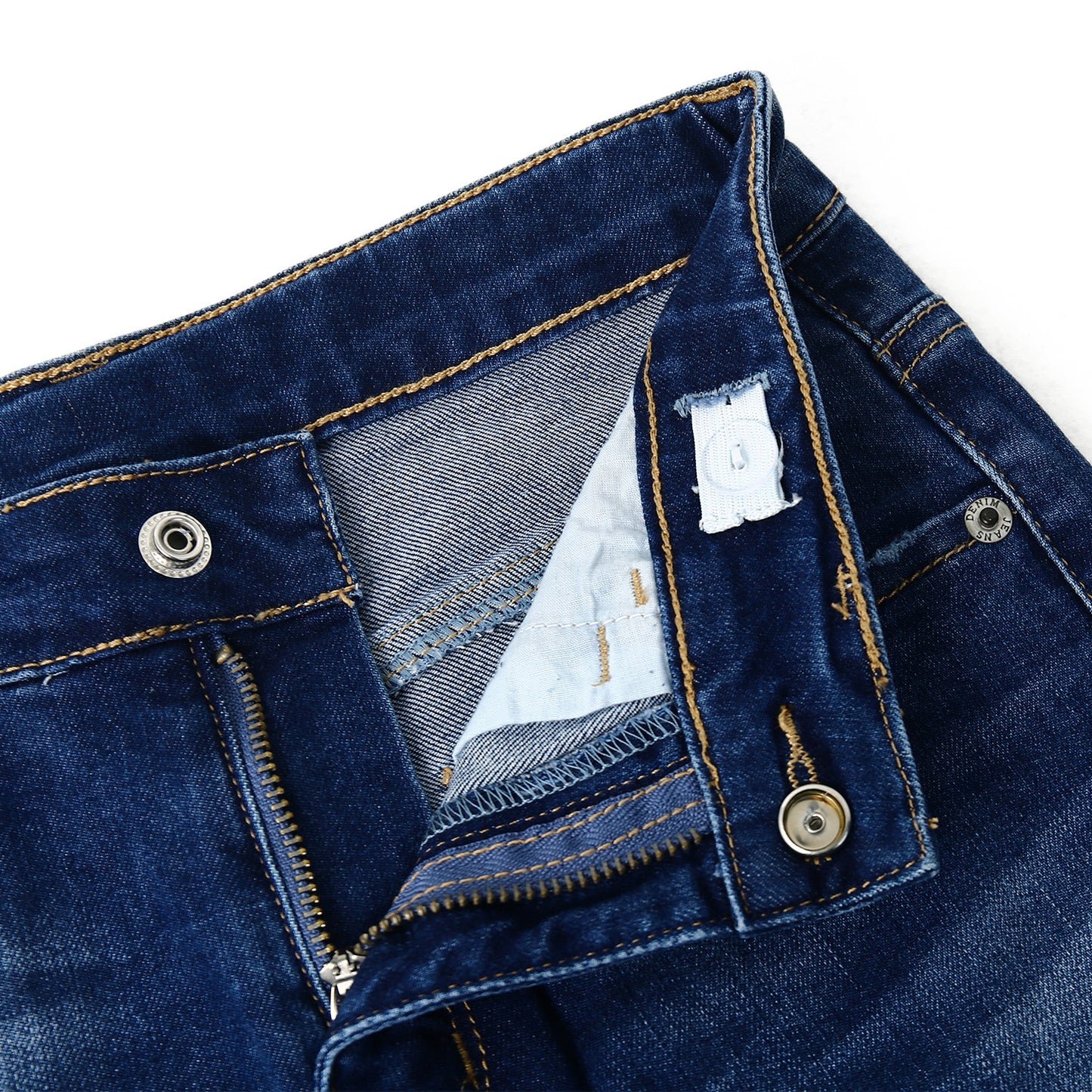Boy Jeans Little Kid Elastic Band Inside Straight Fit Denim Jeans Pants
