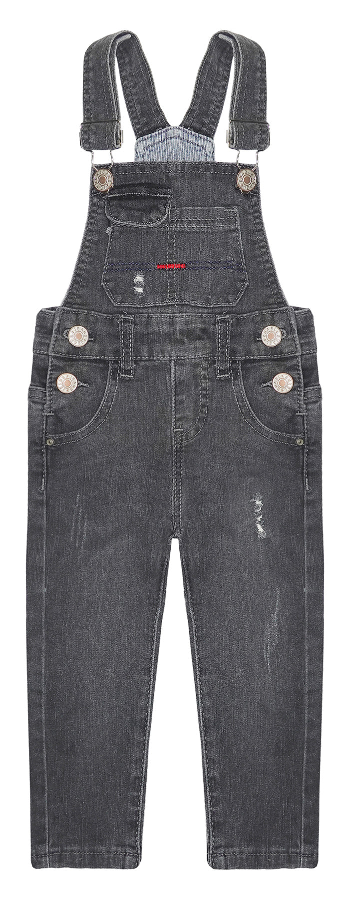 Little Boys Slim Fit Jeans Ripped Bib Pocket Fashion Denim Overalls